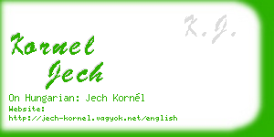 kornel jech business card