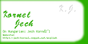 kornel jech business card